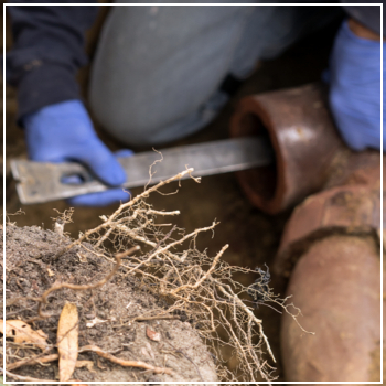 tree roots in sewer pipe