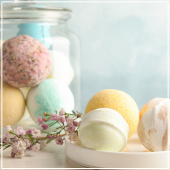 colorful bath bombs