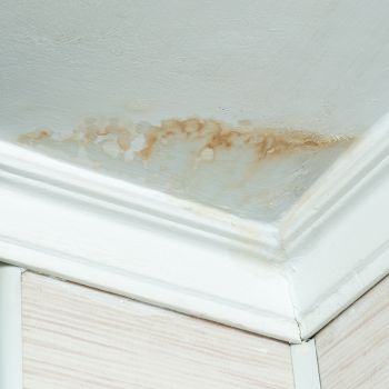 water leak stain on ceiling